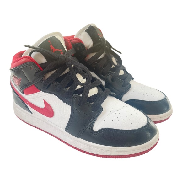 Jordan Women's 1 Mid Gym Red Panda Shoes sz 4Y EUR 36, 23 cm UK 3.5 -DJ4695-122 - Picture 6 of 14